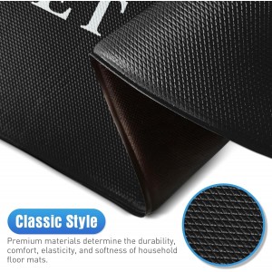 HappyTrends Kitchen Mat for Floor, 2PCS Cushioned Anti-Fatigue Kitchen Rugs, Waterproof Non-Slip Standing Mats and Rugs Set for Kitchen, Office, Laundry, Black, 17.3