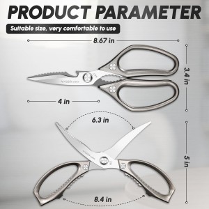 SSGP Kitchen Shears Set, All Purpose Heavy Duty Poultry Shears, Sharp Japanese Meat Scissors, Dishwash Safe Stainless Steel Kitchen Scissors for Food, Chicken Bones, Turkey, Christmas Gifts Women Men