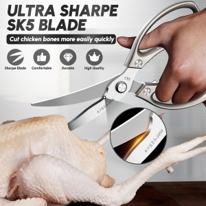 SSGP Kitchen Shears Set, All Purpose Heavy Duty Poultry Shears, Sharp Japanese Meat Scissors, Dishwash Safe Stainless Steel Kitchen Scissors for Food, Chicken Bones, Turkey, Christmas Gifts Women Men
