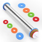 Rolling Pin with Adjustable Thickness Rings for Baking,Stainless Steel Dough Roller,Baking Supplies for Cookie Fondant Pizza Cake Pasta