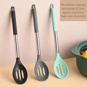 Silicone Slotted Cooking Spoon Set (13.2