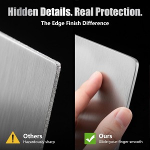 URMONA 3 PCS 304 Stainless Steel Cutting Board For Kitchen, Non-Staining&Odor-Free, Burr-Free Edges, Dishwasher Safe, Non Toxic Cutting Board（S+M+L）