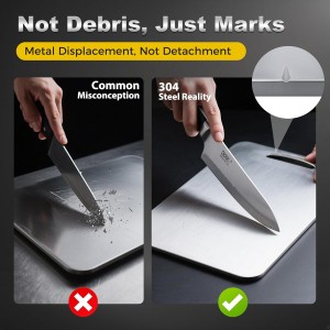 URMONA 3 PCS 304 Stainless Steel Cutting Board For Kitchen, Non-Staining&Odor-Free, Burr-Free Edges, Dishwasher Safe, Non Toxic Cutting Board（S+M+L）