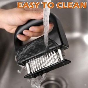 MANJIA Meat Tenderizer Needle Stainless Steel Hand Held, Blade Tenderizer for Meat, Meat Tenderizer Tool for Tenderizing Chicken, Steak, BBQ（Ultra Sharp 48 Blades Kitchen Cooking Tool）