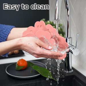 uxcell 2Pcs Silicone Trivet Mats, Flower Pattern Silicone Pad Hot Pad Pan Protectors Table Protector Heat Resistant Mat for Countertop, Hot Dishes, Hot Pots and Pans, Pink