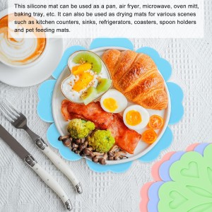 uxcell 2Pcs Silicone Trivet Mats, Flower Pattern Silicone Pad Hot Pad Pan Protectors Table Protector Heat Resistant Mat for Countertop, Hot Dishes, Hot Pots and Pans, Pink