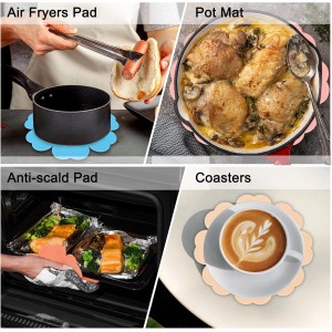 uxcell 2Pcs Silicone Trivet Mats, Flower Pattern Silicone Pad Hot Pad Pan Protectors Table Protector Heat Resistant Mat for Countertop, Hot Dishes, Hot Pots and Pans, Pink