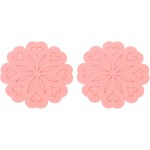 uxcell 2Pcs Silicone Trivet Mats, Flower Pattern Silicone Pad Hot Pad Pan Protectors Table Protector Heat Resistant Mat for Countertop, Hot Dishes, Hot Pots and Pans, Pink
