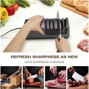 Professional 3-Stage Electric Knife Sharpener for Kitchen Knives, LCD Screen, 100% Diamond Abrasive, Adjustable Rotational Speed, Precision Angle Guides for All Kitchen Knives