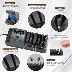 Professional 3-Stage Electric Knife Sharpener for Kitchen Knives, LCD Screen, 100% Diamond Abrasive, Adjustable Rotational Speed, Precision Angle Guides for All Kitchen Knives