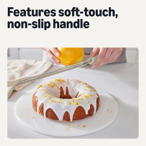 Amazon Basics Zester and Grater Tool, Soft Grip Handle, Dishwasher-Safe, Linen Gray