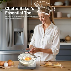 Rechargeable Digital Kitchen Food Scale - Detachable Display Electronic Weight Scale for Bread Making & Coffee Brewing, 304 Stainless Steel Platform, Backlit LCD, Count Mode, Wall-Mount & Tilt Stand