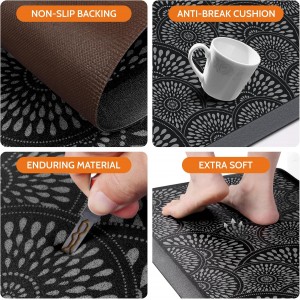 Mattitude Kitchen Mat, 17.3x28in Heavy Duty Ergonomic Comfort Foam Standing Desk Mat, Waterproof Non-Slip Standing Mats and Rugs for Kitchen, Office, Laundry, Black