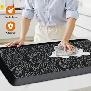 Mattitude Kitchen Mat, 17.3x28in Heavy Duty Ergonomic Comfort Foam Standing Desk Mat, Waterproof Non-Slip Standing Mats and Rugs for Kitchen, Office, Laundry, Black