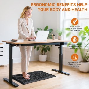 Mattitude Kitchen Mat, 17.3x28in Heavy Duty Ergonomic Comfort Foam Standing Desk Mat, Waterproof Non-Slip Standing Mats and Rugs for Kitchen, Office, Laundry, Black