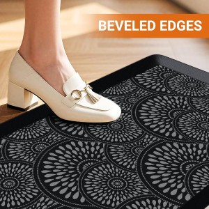 Mattitude Kitchen Mat, 17.3x28in Heavy Duty Ergonomic Comfort Foam Standing Desk Mat, Waterproof Non-Slip Standing Mats and Rugs for Kitchen, Office, Laundry, Black