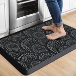 Mattitude Kitchen Mat, 17.3x28in Heavy Duty Ergonomic Comfort Foam Standing Desk Mat, Waterproof Non-Slip Standing Mats and Rugs for Kitchen, Office, Laundry, Black