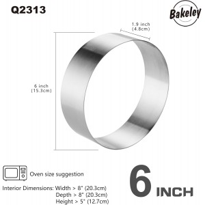 6 inch Stainless Steel Cake Mold, Dishwasher Safe Cake Ring Mold for Baking, Design for Valentine's Day Decorations & Home Baking