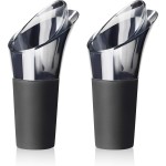 Innovine Drip Stop Pour Spout, Reusable Wine Pourer, Durable Construction with Rubber Base, Perfect for White and Red Wines, Home Bar Accessories, Kitchen Essentials, Barware, Set of 2