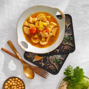 Colorful Spices and Herbs Pot Holders Set of 2,Kitchen Heat Resistant Potholder for Microwave Cooking Baking Oven and BBQ