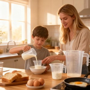 Multi-Purpose Measuring Cup Set - 1/2 Cup BPA-Free Unbreakable Plastic - Stackable Dishwasher Safe - Liquid/Solid Measurement - Kitchen Essential