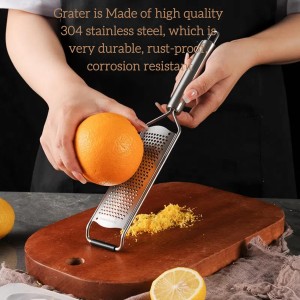 Stainless Steel 12 inch Cheese Grater, vegetable & Fruit grater Zester, Kitchen Tool Lemon Metal Zester with handle.