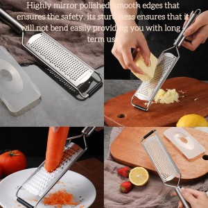 Stainless Steel 12 inch Cheese Grater, vegetable & Fruit grater Zester, Kitchen Tool Lemon Metal Zester with handle.