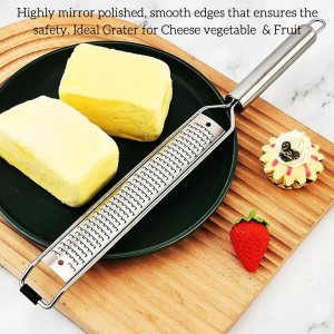 13.5 inch Lemon Zester, 304 Stainless Steel Cheese Grater, Kitchen Tool Metal Zester for Vegetable Fruits, Ginger, Garlic, Nutmeg, Chocolate, Citrus, Lime Zesters & Grater.