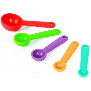 Silicone Measuring Spoons Set of 5, Assorted Colors