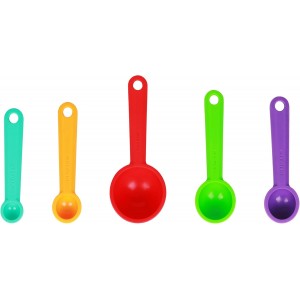 Silicone Measuring Spoons Set of 5, Assorted Colors