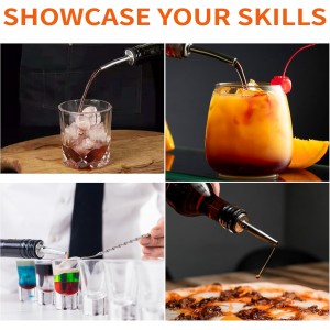 72 PACK Femilkt Liquor Pour Spout With Dust Caps,Stainless Steel Pourers Spouts for Liquor Bottles,Bottle Pourers for Alcohol, Olive Oil - Speed Pourers, Bar Bartender Accessories