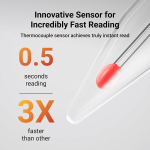 ThermoMaven Professional Meat Thermometer, Instant Read in 0.5 Sec, NIST Certified Accuracy ±0.5°F, IP67 Waterproof, Ambidextrous Backlight & Auto-Rotating Display, for BBQ/Grill/Cooking, Black&Red