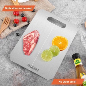 Cutting Board, Cutting Boards for Kitchen, Titanium Cutting Board, Foodgrade Stainless Steel Cutting Board for Meat,Fruit, Vegetables, Outdoor or Indoor, M 13.4" * 9"
