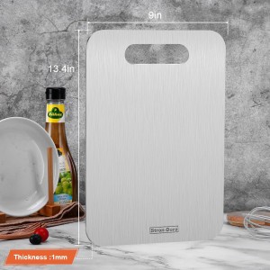 Cutting Board, Cutting Boards for Kitchen, Titanium Cutting Board, Foodgrade Stainless Steel Cutting Board for Meat,Fruit, Vegetables, Outdoor or Indoor, M 13.4" * 9"