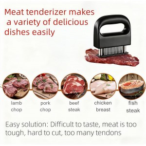 Meat Tenderizer with 48 Stainless Steel Ultra Sharp Needle Blades Heavy Duty Cooking machine, Detachable Kitchen Cooking Tool, perfect for, pork chops, chicken, and barbecue, a steak tenderizing tool‌