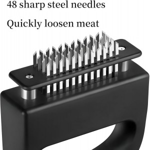 Meat Tenderizer with 48 Stainless Steel Ultra Sharp Needle Blades Heavy Duty Cooking machine, Detachable Kitchen Cooking Tool, perfect for, pork chops, chicken, and barbecue, a steak tenderizing tool‌