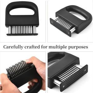 Meat Tenderizer with 48 Stainless Steel Ultra Sharp Needle Blades Heavy Duty Cooking machine, Detachable Kitchen Cooking Tool, perfect for, pork chops, chicken, and barbecue, a steak tenderizing tool‌