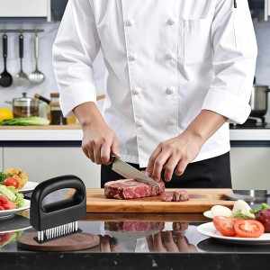 Meat Tenderizer with 48 Stainless Steel Ultra Sharp Needle Blades Heavy Duty Cooking machine, Detachable Kitchen Cooking Tool, perfect for, pork chops, chicken, and barbecue, a steak tenderizing tool‌