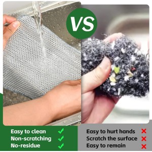 6PCS Double-Layer Wire Dishcloth, Non-Scratch Wire Dishwashing Rags, Multipurpose Wire Cleaning Cloths for Home/Kitchen(7.87''x7.87'')