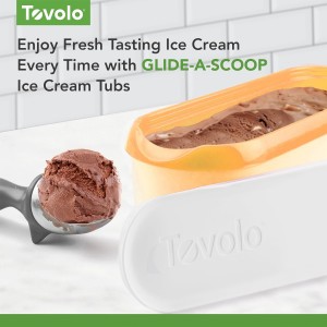 Tovolo Ice Cream Containers for Homemade Ice Cream Sunburst Orange, Glide A Scoop Ice Cream Tub for Reusable Ice Cream, 1.5 Quart BPA Free Insulated Freezer Safe Ice Cream Container with Lid