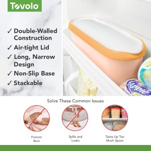 Tovolo Ice Cream Containers for Homemade Ice Cream Sunburst Orange, Glide A Scoop Ice Cream Tub for Reusable Ice Cream, 1.5 Quart BPA Free Insulated Freezer Safe Ice Cream Container with Lid