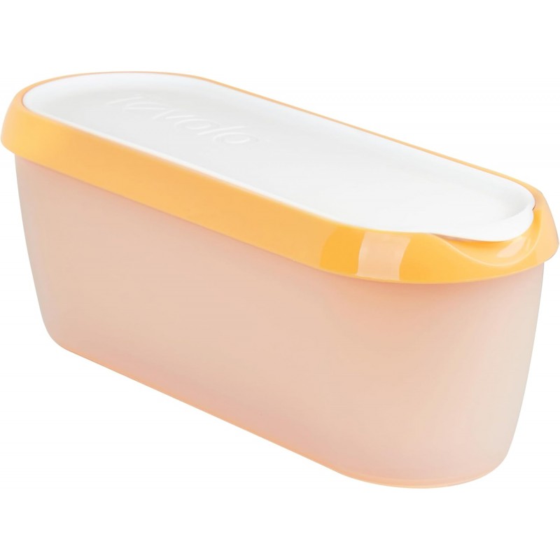 Tovolo Ice Cream Containers for Homemade Ice Cream Sunburst Orange, Glide A Scoop Ice Cream Tub for Reusable Ice Cream, 1.5 Quart BPA Free Insulated Freezer Safe Ice Cream Container with Lid