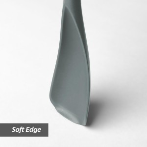 Silicone Spatula Spoon, Great for Both Cooking and Serving Durable BPA-Free Matte Black Silicone, Seamless Design, Safe for Nonstick Cooking Surfaces, 2-Pcs, Gray