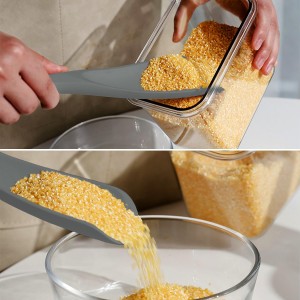 Silicone Spatula Spoon, Great for Both Cooking and Serving Durable BPA-Free Matte Black Silicone, Seamless Design, Safe for Nonstick Cooking Surfaces, 2-Pcs, Gray