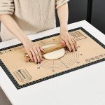 Cook's Aid Silicone Pastry Mat Extra Large with Measurements 26''x16'' for Reusable,Non-slip Silicone Baking Mat, Counter, Dough Rolling, Oven Liner,Fondant/Pie Crust,Dark Gray