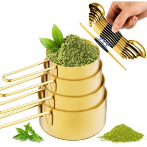 13pcs Gold Stainless Steel Measuring Cup...