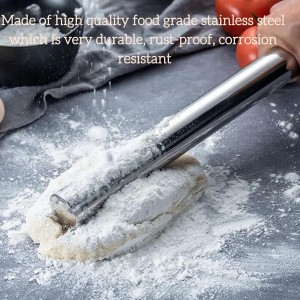 12.8-inch Stainless Steel Rolling Pin for Baking, French Smooth Metal Rolling Pin Kitchen Dough Roller for Fondant, Pizza, Pie, Cookie and Pastry