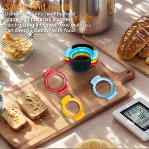 3-in-1 Egg Slicer for Hard Boiled Eggs, Stainless Steel Wire Egg Cutter/Dicer with Plastics Non-Slip Base, Multi-Purpose Kitchen Tool for Soft Fruits, Strawberries, Mushrooms, Easy to Clean