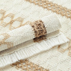 YANGQIHOME Boho Placemats Set of 6, Farmhouse Rustic Woven Placemats for Dining Table Decor, Handmade Braided Place Mats in Natural Cotton Jute and Water Straw for Kitchen Table