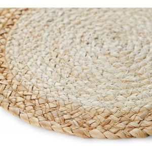 YANGQIHOME Boho Placemats Set of 6, Farmhouse Rustic Woven Placemats for Dining Table Decor, Handmade Braided Place Mats in Natural Cotton Jute and Water Straw for Kitchen Table